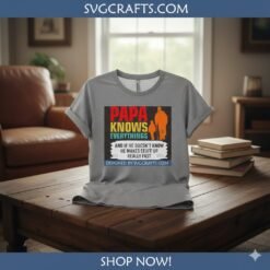 Alternative view of Funny Papa Knows Everything SVG | Father's Day Cricut Design - SVGCrafts