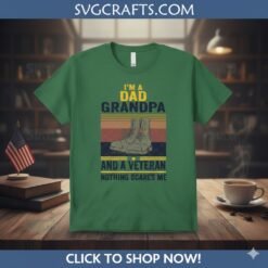 Alternative view of Veteran Dad Grandpa SVG - Patriotic Military Boots Design