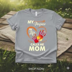 Alternative view of My Purpose in Life Calls Me Mom SVG | Heart Handprint Design