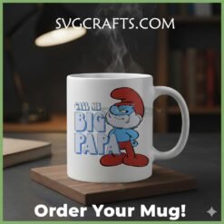 Alternative view of Grumpy Big Papa Smurf SVG - Funny Dad & Grandpa Cut File