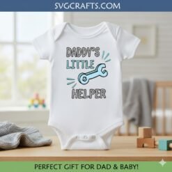 Alternative view of Daddy's Little Helper SVG | Wrench Design PNG for Cricut