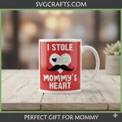 Alternative view of I Stole Mommy's Heart Pirate SVG - Funny Baby Cricut Design