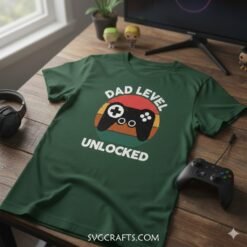 Alternative view of Dad Level Unlocked SVG | Retro Gamer Design for New Dads
