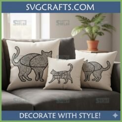 Alternative view of Mandala Cat SVG Files - Unique Feline Art for Crafters | SVGcrafts
