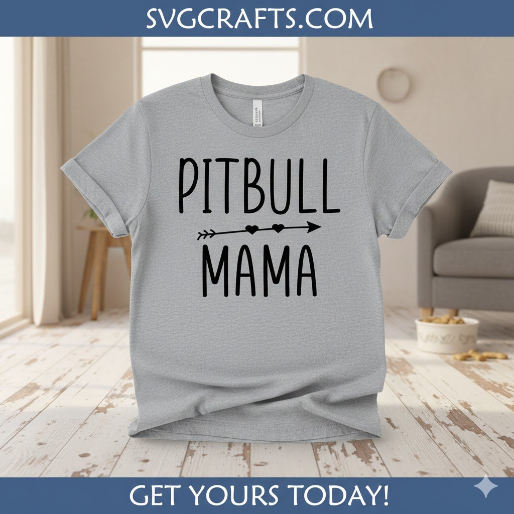 Pitbull Mama SVG & PNG | Dog Mom Cricut Design | SVGCrafts - Image 2