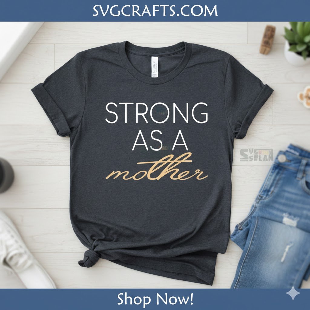 Strong As A Mother SVG | Mom Life Cricut & Sublimation File - Image 2