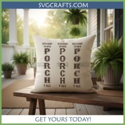 Alternative view of Rustic Welcome Porch Sign SVG | Farmhouse Y'all Cut File