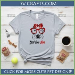 Alternative view of Great Dane Mom SVG | Glasses & Bow | Cricut, PNG, DXF, EPS