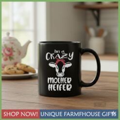 Alternative view of Crazy Mother Heifer SVG - Funny Mom Cow Design for Cricut