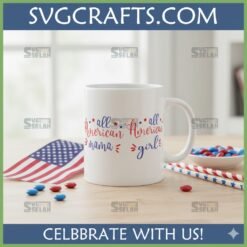 Alternative view of All American Mama Girl SVG | 4th of July Cricut Design