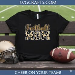 Alternative view of Leopard Print Football Mom SVG | Cricut Game Day Design