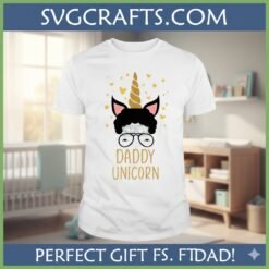 Alternative view of Daddy Unicorn SVG - Funny Father's Day Cricut Design