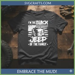 Alternative view of Black Jeep of the Family SVG - Funny Patriotic Jeep Design