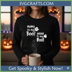 Alternative view of Mama is my Boo SVG - Cute Halloween Ghost Design for Moms