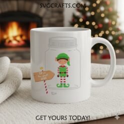 Alternative view of Elf on the Shelf in a Jar SVG | Christmas Elf Cricut File