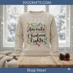 Alternative view of My Favorite Color Christmas Lights SVG | Funny Holiday Cut File