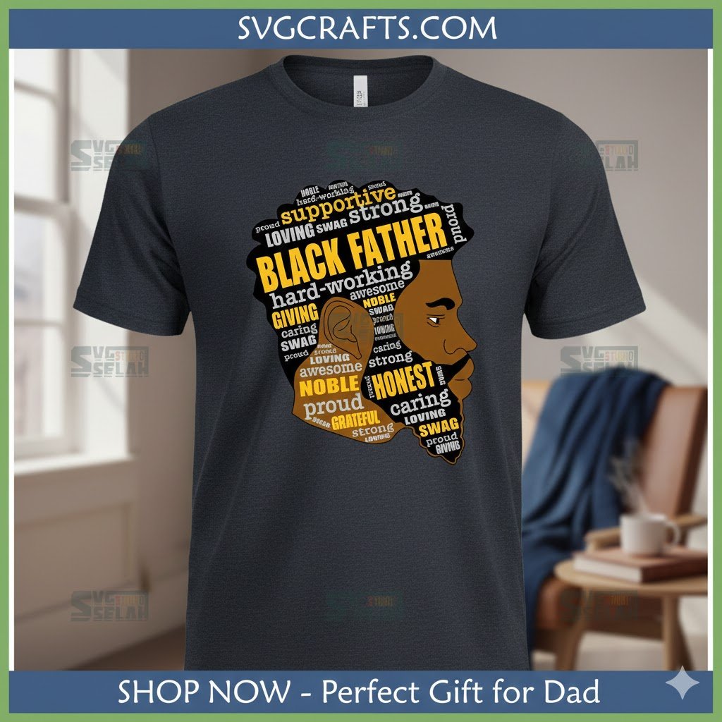 Black Father SVG & PNG - Word Art for Cricut & Sublimation | SVGCrafts - Image 2