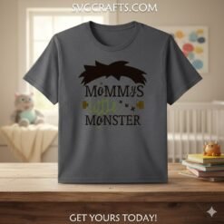 Alternative view of Mommy's Little Monster SVG | Funny Baby T-Shirt Design