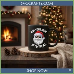 Alternative view of Funny Santa Ask Your Mom SVG Sarcastic Christmas Design
