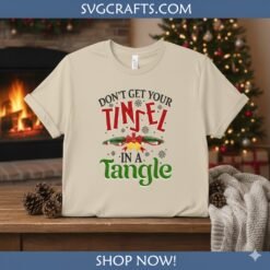Alternative view of Funny Christmas Tinsel Tangle SVG - Holiday Craft Design