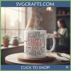 Alternative view of Happy Mother's Day SVG - Word Cloud Design for Cricut & Sublimation