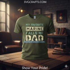Alternative view of My Favorite Marine Calls Me Dad SVG | USMC Proud Dad Design