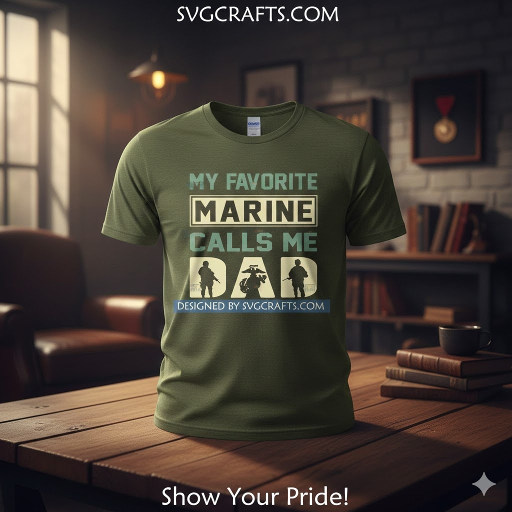 My Favorite Marine Calls Me Dad SVG | USMC Proud Dad Design - Image 2