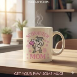 Alternative view of Dabbing Schnauzer Mom SVG | Cricut & Sublimation Files