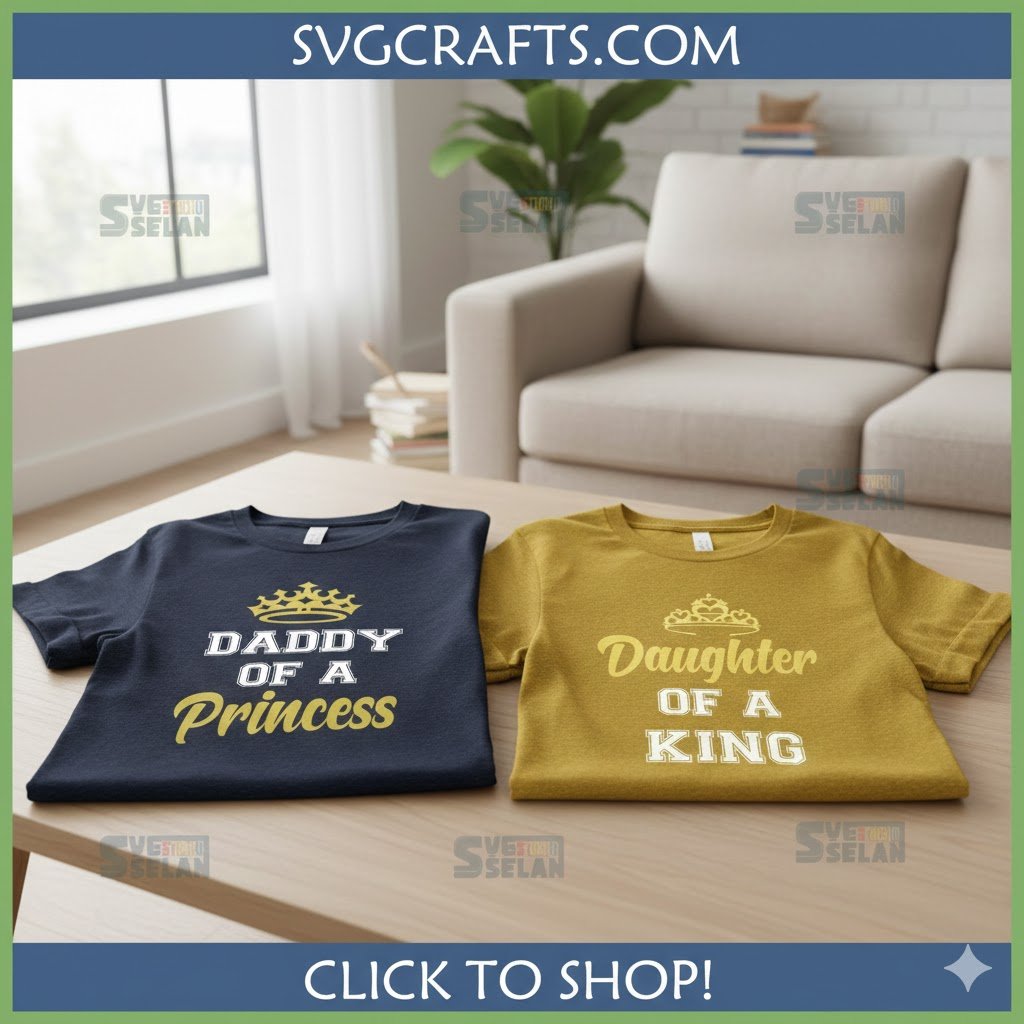 Daddy Daughter SVG King Princess - Cricut & Silhouette Files - Image 2