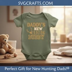 Alternative view of Daddy's New Hunting Buddy SVG | Rustic Baby Announcement