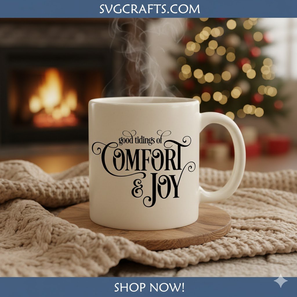Good Tidings Comfort Joy SVG Festive Christmas Digital Download - Image 2