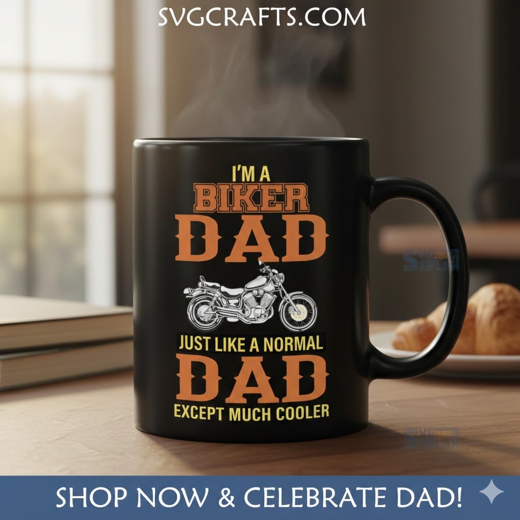 Funny Biker Dad SVG - Motorcycle Dad T-Shirt Design - Image 2