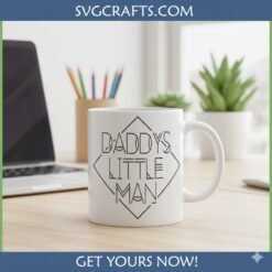 Alternative view of Daddy's Little Man SVG | Art Deco Baby Boy Digital Design