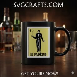 Alternative view of El Padrino Loteria Card SVG | Godfather Digital Download for Cricut