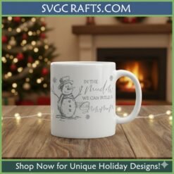 Alternative view of Winter Meadow Snowman SVG | Cozy Christmas Cricut Design