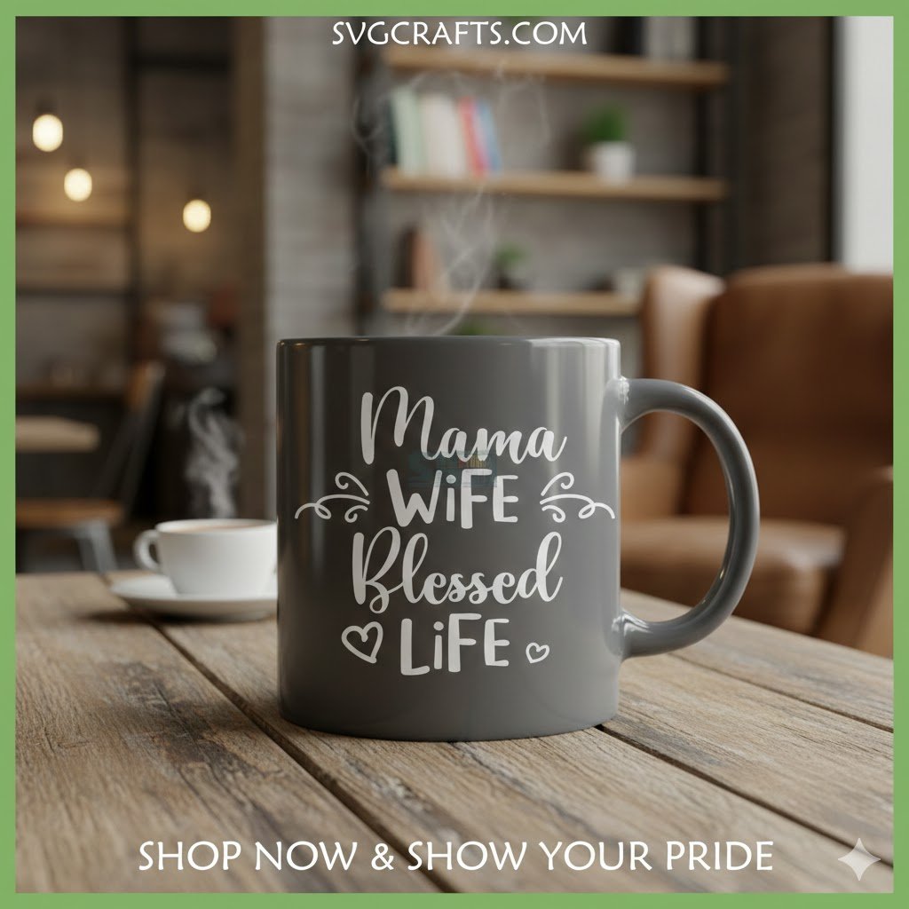 Mama Wife Blessed Life SVG | Cricut PNG DXF EPS - SVGCrafts - Image 2
