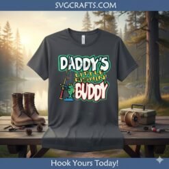 Alternative view of Daddy's Little Fishin' Buddy SVG | Fishing Dad Cricut Design