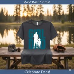 Alternative view of Girl Dad SVG | Father Daughter Silhouette Design for Cricut