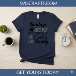 Alternative view of Football Cuddles Daddy SVG | Sunday Game Day Design for Cricut