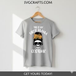 Alternative view of Tired Mama Messy Bun Skull SVG - Funny Mom Life & Halloween Costume