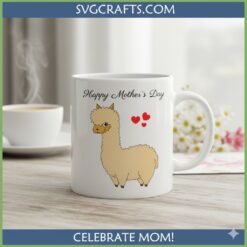 Alternative view of Cute Happy Mother's Day Alpaca SVG | Cricut & Sublimation Files - SVGCrafts