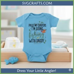 Alternative view of Funny Baby Fishing With Daddy SVG - Cute Onesie Design