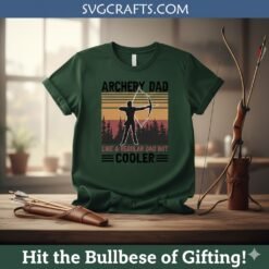 Alternative view of Archery Dad SVG | Cooler Dad Retro Sunset Design for Cricut