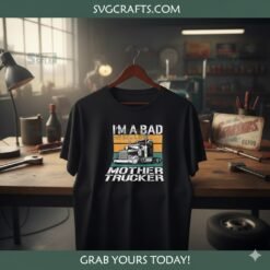 Alternative view of Funny Mother Trucker SVG | Bad Trucker Life Design for Cricut