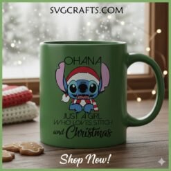 Alternative view of Stitch Christmas SVG - Ohana Disney Holiday Cut File - SVGcrafts