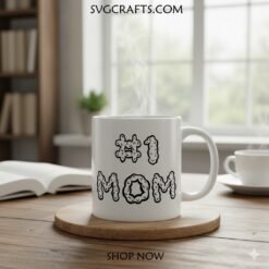 Alternative view of #1 Mom SVG Design - Bubbly Cut File for Cricut & Sublimation | SVGCrafts