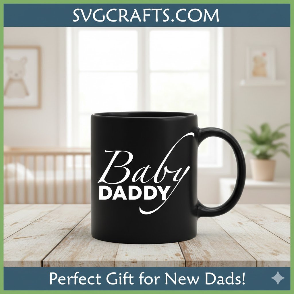 Baby Daddy SVG for Cricut - New Dad PNG & DXF Files | SVGCrafts - Image 2