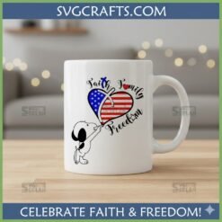 Alternative view of Snoopy Faith Family Freedom SVG | Patriotic American Flag Design