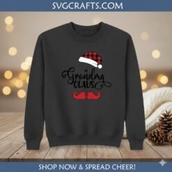 Alternative view of Grandma Claus Christmas SVG - Buffalo Plaid Holiday Design