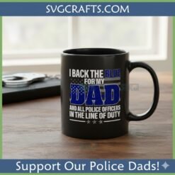 Alternative view of Thin Blue Line Dad SVG - Back The Blue Police Officer Design